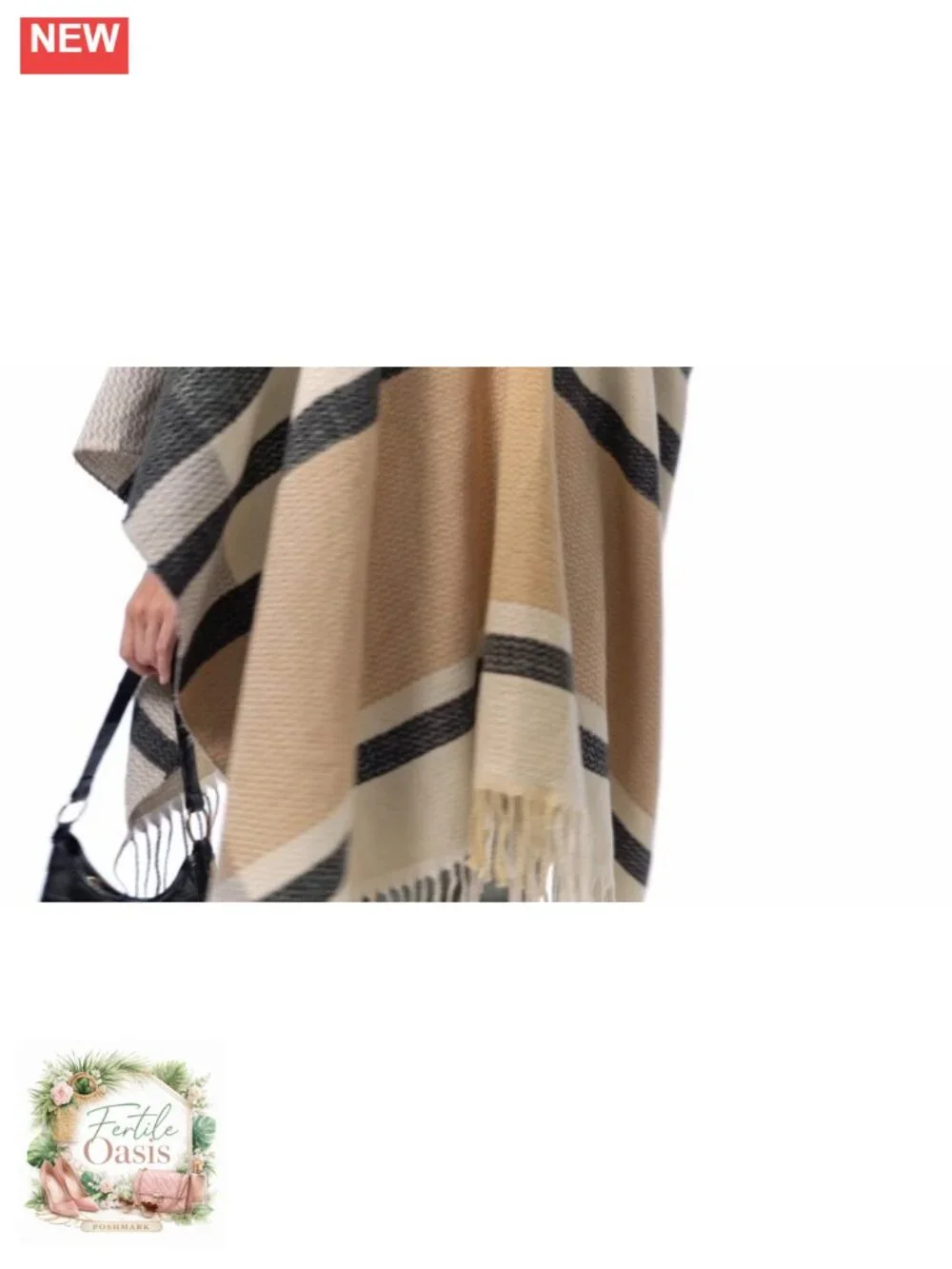 Women's Soft Faux Cashmere Shawl Wrap, Open Front Poncho Cape Cardigan,